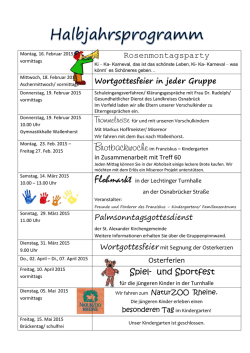 Halbjahresprgramm - Willkommen im Franziskus