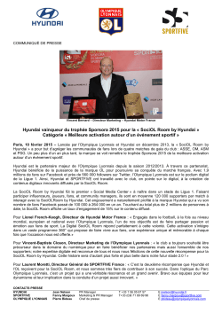 Hyundai vainqueur du trophée Sporsora 2015 pour la « SociOL