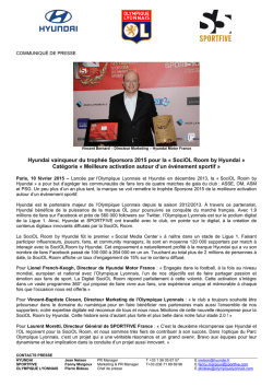 Hyundai vainqueur du troph&eacute;e Sporsora 2015 pour la &laquo; SociOL