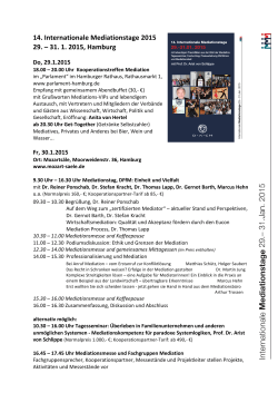 Programm Internationale Mediationstage 2015
