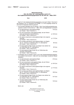 Geldbeträge nach § 3 AsylbLG ab 1. März 2015
