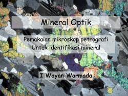 Mineralogy Geophysics – Optical Min 1
