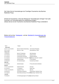 Hier finden Sie die Veranstaltungen der Freiwilligen Feuerwehren
