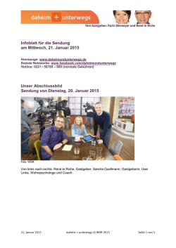 Infoblatt der Sendung vom 21.01.2015 (PDF-Download
