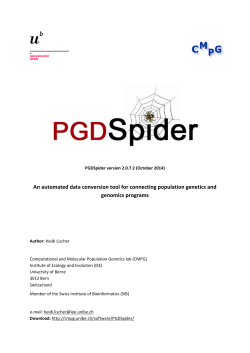 PGDSpider manual vers 2-0-7-2 - Population Genetics CMPG Lab