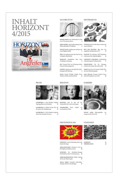INHALT HORIZONT 4/2015