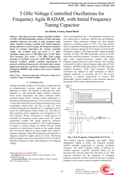 5 GHz Voltage Controlled Oscillations for Frequency Agile RADAR