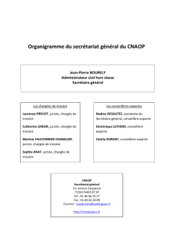 Organigramme du secrétariat général du CNAOP