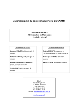 Organigramme du secr&eacute;tariat g&eacute;n&eacute;ral du CNAOP