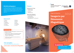 Plaquette d`informations Stage IRM