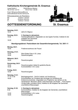 GOTTESDIENSTORDNUNG St. Erasmus