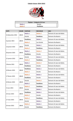 horaire 8-10 ans - Les As de la Matawinie