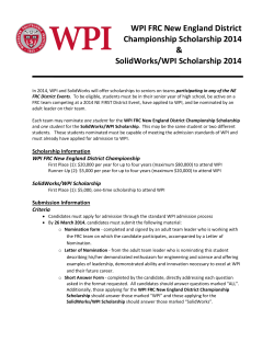 WPI FRC New England District Championship Scholarship 2014