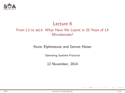 Lecture 6 - From L3 to seL4: What Have We Learnt in 20 Years of L4