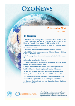 15 November 2014 Vol. XIV In this issue