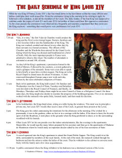 The Daily Schedule of King Louis XIV