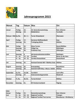 Jahresprogramm 2015