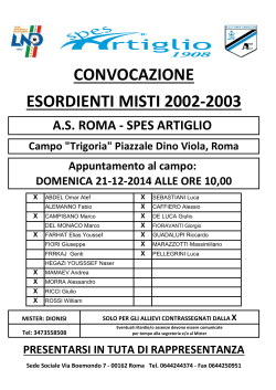 CONVOCAZIONE ESORDIENTI MISTI 2002-2003