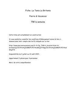 Fiche La Tania Le Britania Pierre & Vacances 75&euro; la semaine