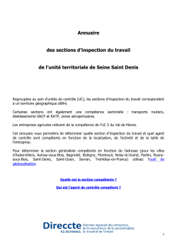Annuaire des sections d`inspection du travail de l`unité