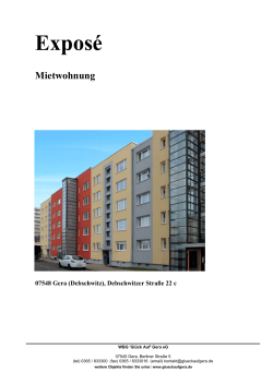 Exposé - Wohnungsbaugenossenschaft „Glück Auf” Gera eG