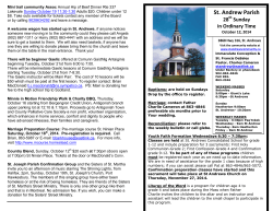 Church Bulletin for the week of October 12
