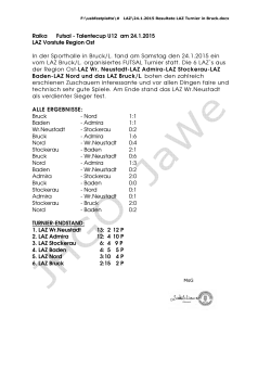 Raika Futsal - Talentecup U12 am 24.1.2015 LAZ Vorstufe Region