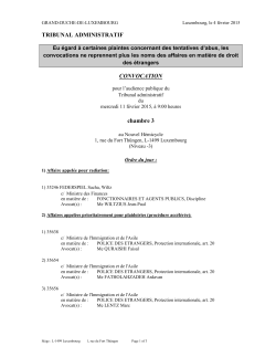 Convocations du Tribunal administratif (troisième chambre) PDF