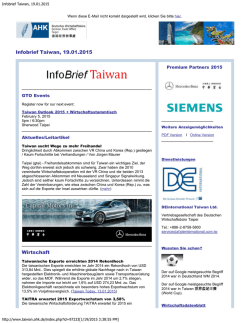 Infobrief Taiwan, 19.01.2015