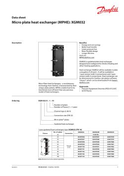 Micro plate heat exchanger (MPHE): XGM032