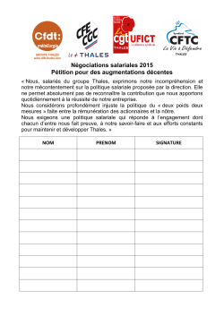 La pétition - CFDT THALES