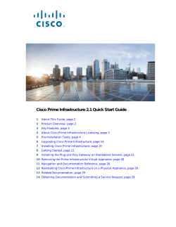 Cisco Prime Infrastructure 2.1 Quick Start Guide