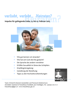 Heiraten? Heiraten? - GfC Seminar