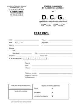 Dossier de candidature DCG rentr&eacute;e 2015