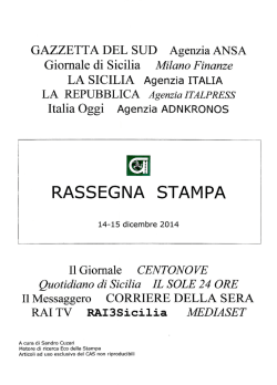 RASSEGNA STAMPA - Consorzio per le Autostrade Siciliane