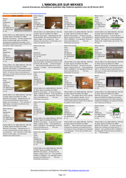 journal PDF hebdomadaire - Immobilier &agrave; Meknes
