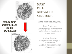 MAST CELL ACTIVATION SYNDROME/DISORDER