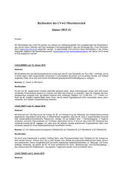 Rechtssätze des LVwG Oberösterreich Jänner 2015 (1)