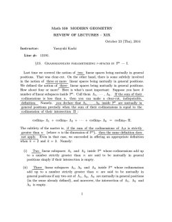 Math 559 MODERN GEOMETRY REVIEW OF LECTURES – XIX