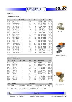Page B4 BELIMO Control Ball Valves ON/OFF Ball Valves 1605