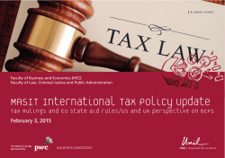 MASIT International Tax Policy Update - HEC