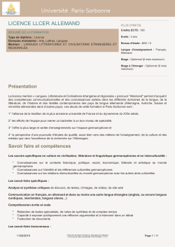 licence llcer allemand - Offre de formation - Université Paris