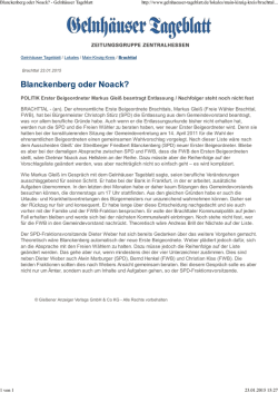 GT Wer wird Nachfolger von Markus Glei&szlig; 23.1.2015