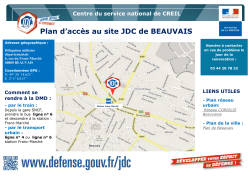Plan d`accès au site JDC de BEAUVAIS / Délégation Militaire