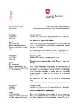 Pressevorschau 5. KW 2015 - Amtsgericht Osnabrück