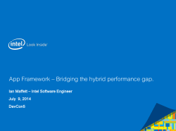 App Framework – Bridging the hybrid performance gap.