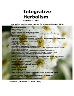 (June 2014) (pdf) - Vermont Center for Integrative Herbalism