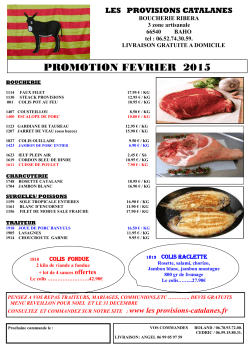 Fiche promotions du mois - Les provisions Catalanes