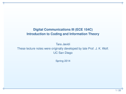 Digital Communications III (ECE 154C) Introduction