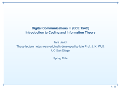Digital Communications III (ECE 154C) Introduction